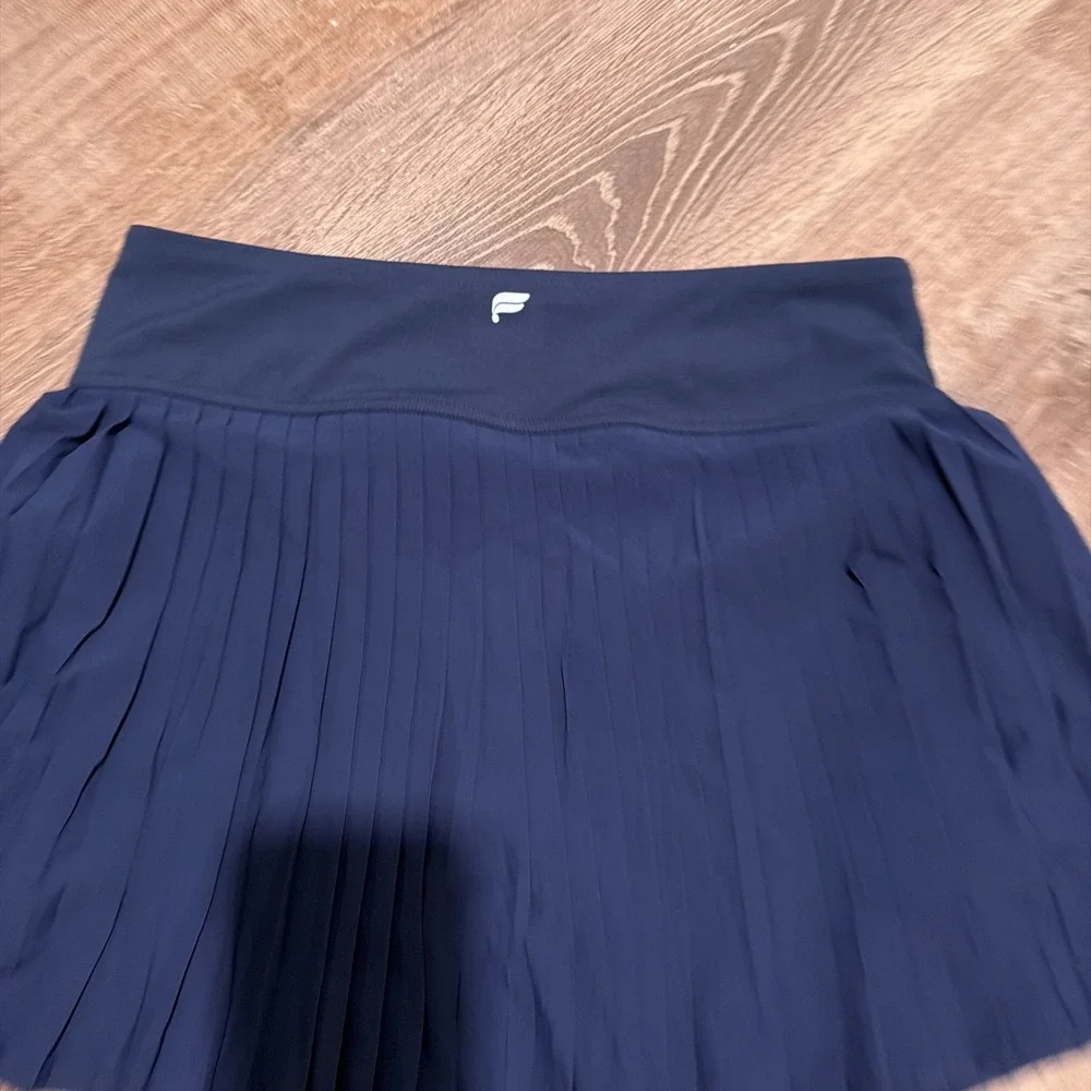 New Fabletics Skort L Womens Blue Hot Shot Pleated Lined Mini Athletic